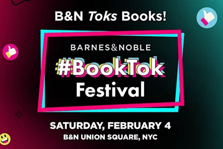 Flyer von Barnes & Noble mit Startzeit des TikTok Festivals in rot und grün 