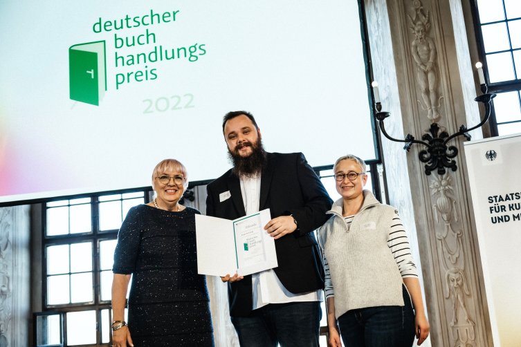Nils Müller bei der Verleihung des Deutschen Buchhandlungspreises